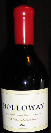 current Holloway Cellars vintage bottle