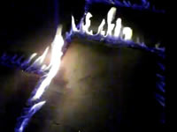 Pic of burning tiles at night