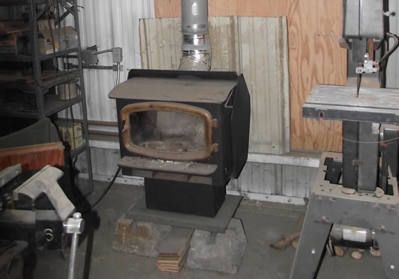 A Wood Burning Stove is a great way to warm a workshop